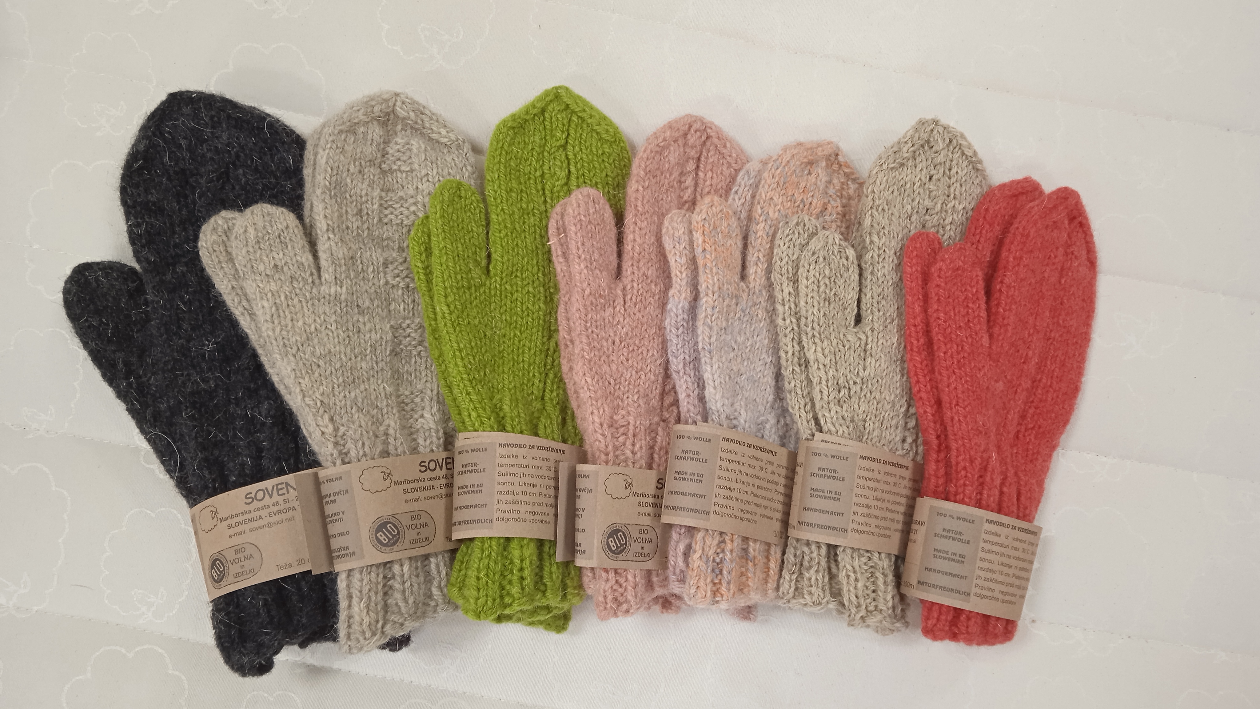 Rokavice volnene ročno pletene